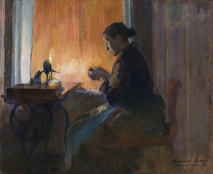 À la lumière de la lampe - Harriet Backer