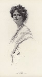 Un personnage, Sylvia, du roman, The Opened Shutters, par Clara Louise Burnham - Harrison Fisher