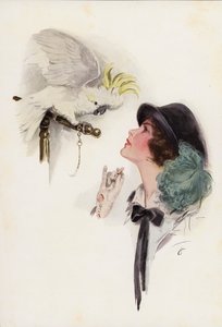 Un chapeau de Pâques (lithographie couleur) - Harrison Fisher