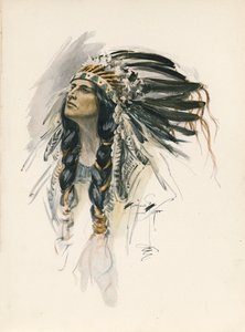 Le Chant de Hiawatha de Longfellow (lithographie couleur)