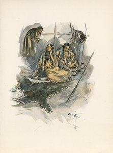 Le Chant de Hiawatha de Longfellow (lithographie couleur) - Harrison Fisher