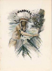 Le Chant de Hiawatha de Longfellow (lithographie couleur) - Harrison Fisher