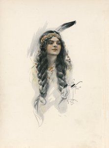 Le Chant de Hiawatha de Longfellow (lithographie couleur)