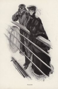 Homme et femme regardant par-dessus les balustrades d