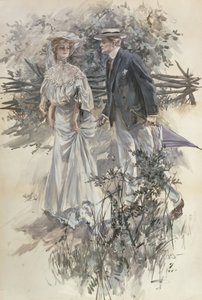 La promenade dans le jardin - Harrison Fisher