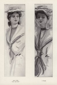 Le personnage Jane Cable du roman Jane Cable, par George Barr McCutcheon (lithographie)