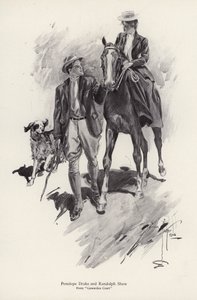 Deux personnages, Penelope Drake et Randolph Shaw du roman, Cowardice Court, de George Barr McCutcheon - Harrison Fisher