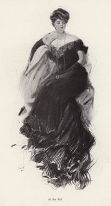 Femme en robe de soirée à un bal - Harrison Fisher