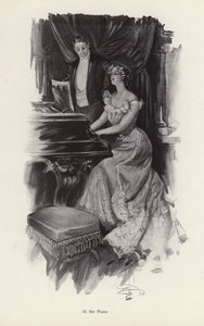 Femme chantant au piano - Harrison Fisher