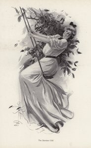 Jeune femme sur une balançoire - Harrison Fisher