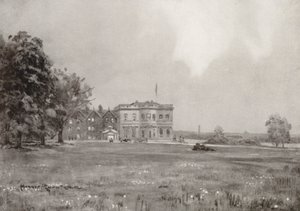 Terrains de golf : Trafford Park, la maison du club depuis le dix-huitième tee - Harry (1878 1950) Rountree