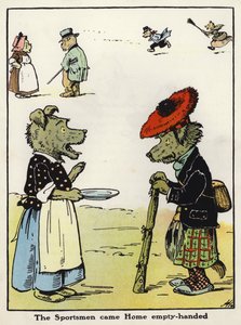 Les Chasseurs sont rentrés bredouilles (lithographie en couleur) - Harry B Neilson