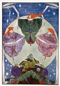 Fées : "Elles dansaient avec des châles tissés de brume et de clair de lune" : La colline des elfes - dans "Contes de fées" par Hans Christian Andersen, ill. par Harry Clarke - Harry Clarke