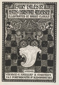 Page de titre illustrée, avec des symboles et des carrés. - Harry Clarke