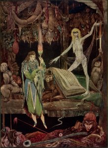 "Il me semble, un million de fous en chœur / délirent et ne se fatigueront jamais", illustration de Faust par Goethe, traduit par John Anster - Harry Clarke
