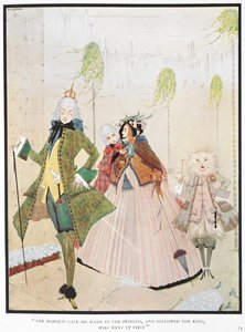 Le marquis donna la main aux princes et suivit le roi, qui monta le premier. Illustration pour l