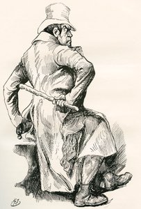 Bill Sikes. Illustration de Harry Furniss pour le roman de Charles Dickens Oliver Twist, de l