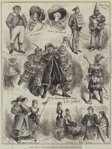 Personnages du bal costumé à l