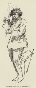 Charles Dickens en répétition - Harry Furniss