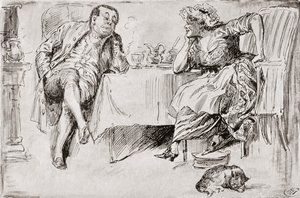 Clémence et la Grande-Bretagne. "Vous ne serez jamais mariée, vous savez," dit M. Britain. "Ne pensez-vous pas que je le serai jamais?" dit Clémence. "Pas une chance!" "Seulement pensez!" dit Clémence. "Eh bien! Je suppose que vous voulez dire à Britain, u