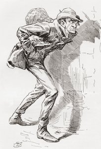 Dolge Orlick. Illustration par Harry Furniss pour le roman de Charles Dickens 