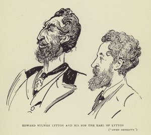 Edward Bulwer Lytton et son fils le Comte de Lytton, Owen Meredith - Harry Furniss