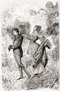 Estella et Pip dans le jardin de Miss Havisham. - Harry Furniss