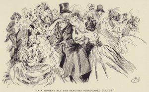 En un instant, toutes les beautés entourèrent Claude - Harry Furniss