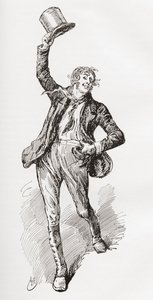 Mark Tapley. Illustration par Harry Furniss pour le roman de Charles Dickens 