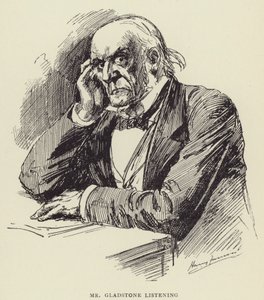 M. Gladstone écoutant - Harry Furniss