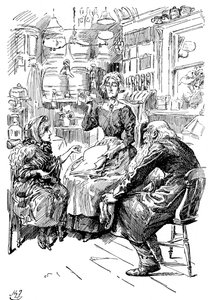 M. Riah et Mlle Wren aux Six Jolly Fellowship Porters, 1912 - Harry Furniss