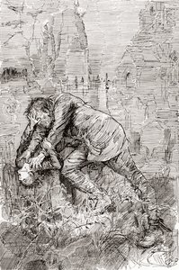 La lutte de Pip avec le forçat évadé - Harry Furniss