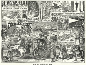Caricature de Punch : Comment nous faisons de la publicité maintenant - Harry Furniss