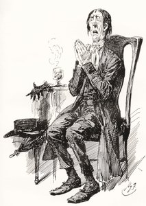 Stiggins. Illustration de Harry Furniss pour le roman de Charles Dickens Les Papiers posthumes du Pickwick Club, de l