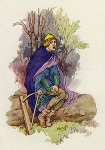 Assis, le jeune homme entonne une chanson triste (lithographie en couleur) - Harry George Theaker