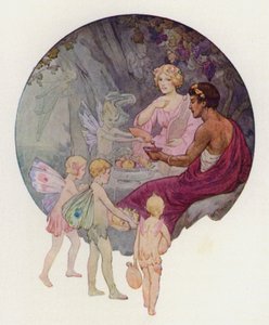 Calypso dans sa grotte (lithographie couleur) - Harry George Theaker