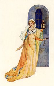 "Suivez-moi ! dit la jeune fille (lithographie couleur)