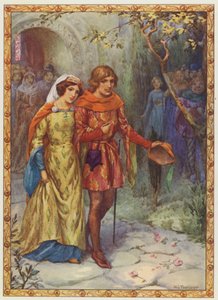 "Il a épousé une dame de haute naissance", The Story of Gamelyn (lithographie couleur) - Harry George Theaker
