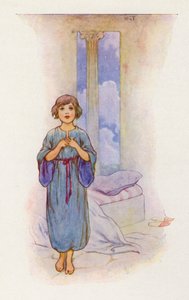 "Je suis ici", répondit Samuel (lithographie en couleurs). - Harry George Theaker