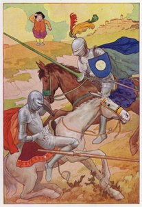 Illustration pour Don Quichotte (lithographie couleur) - Harry George Theaker