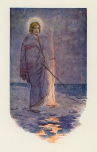 Jésus se tenait sur le rivage (lithographie couleur) - Harry George Theaker