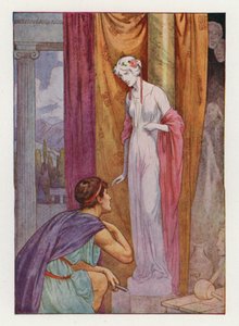 Pygmalion et la sculpture (lithographie couleur) - Harry George Theaker