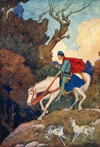 La forêt enchantée (lithographie couleur) - Harry George Theaker