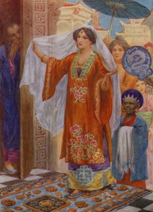 La princesse en route pour Bath (lithographie couleur) - Harry George Theaker