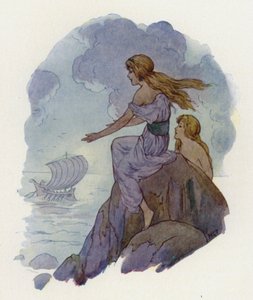 Les Sirènes (lithographie couleur) - Harry George Theaker
