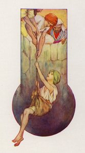 Les frères tirent Joseph de la fosse (lithographie couleur) - Harry George Theaker