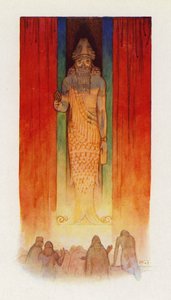 Le dieu principal des Philistins était un dieu-poisson (lithographie en couleurs) - Harry George Theaker