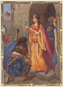 "The lady of Loch Awe", The Token (lithographie couleur) - Harry George Theaker