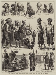 La crise en Orient, troupes indigènes indiennes en route pour Malte - Harry Hamilton Johnston