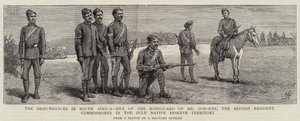 Les troubles en Afrique du Sud, hommes de la garde du corps de M. Osborne, le commissaire résident britannique dans le territoire de la réserve des Zoulous - Harry Hamilton Johnston
